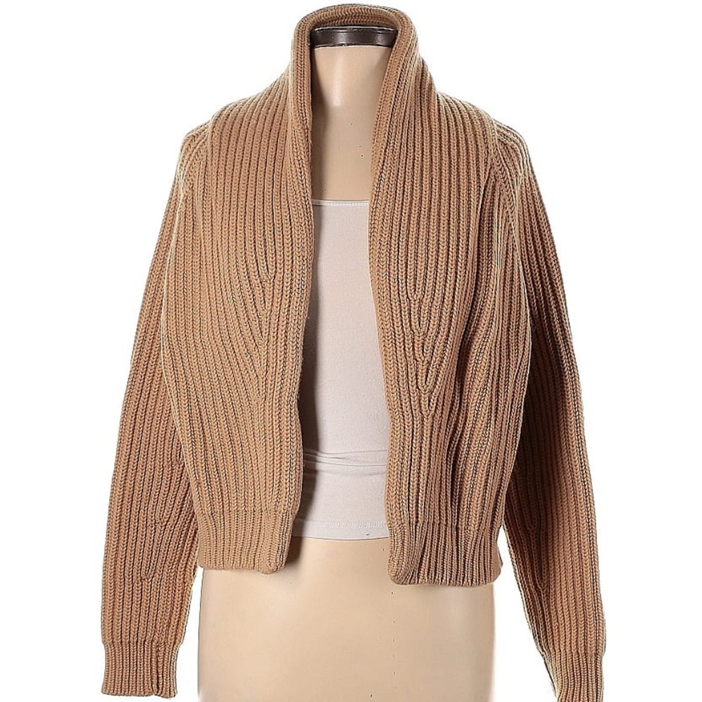 Vince Women's Camel Ribbed Cardigan